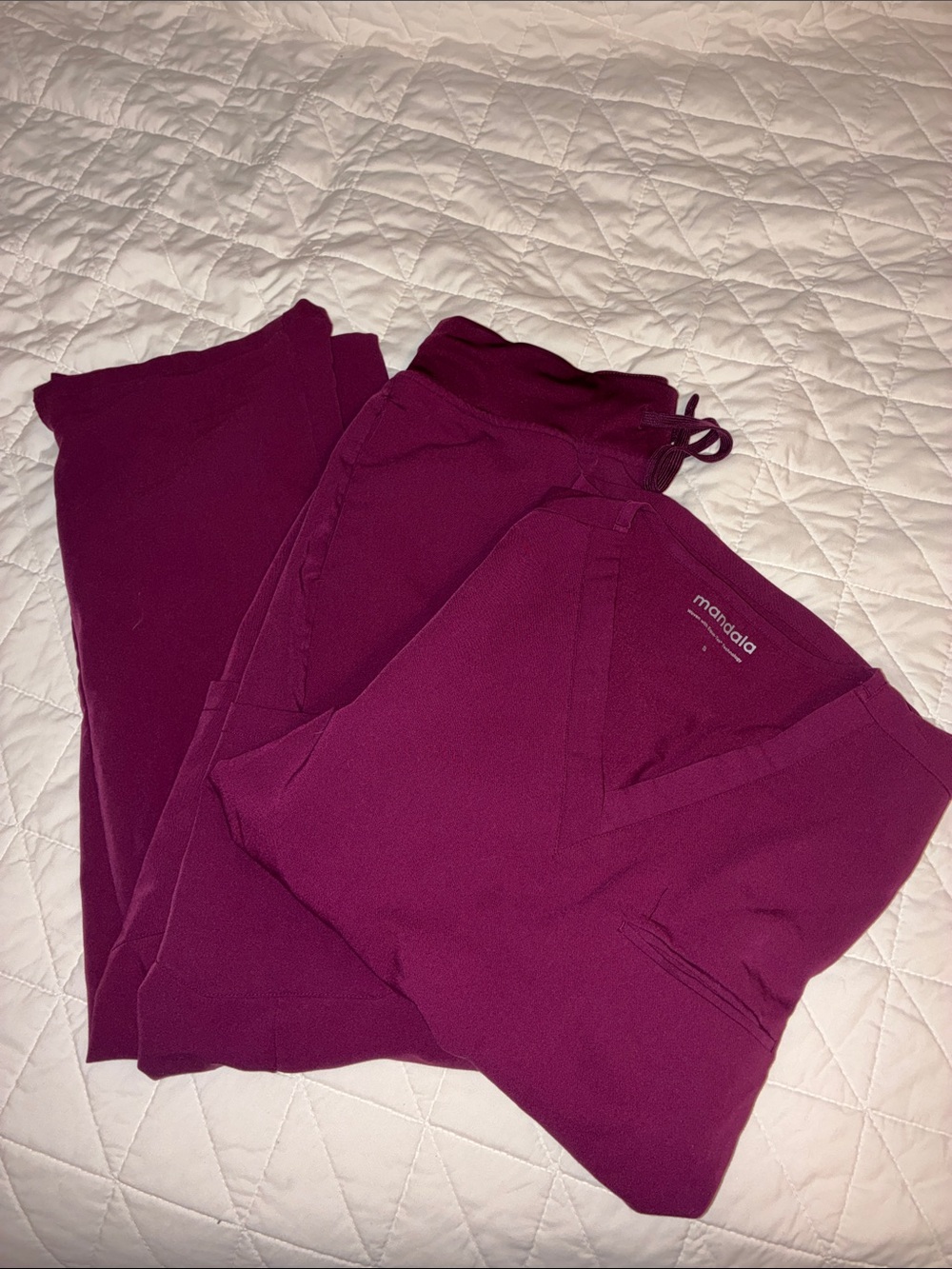 Mandala Plum Scrub Set